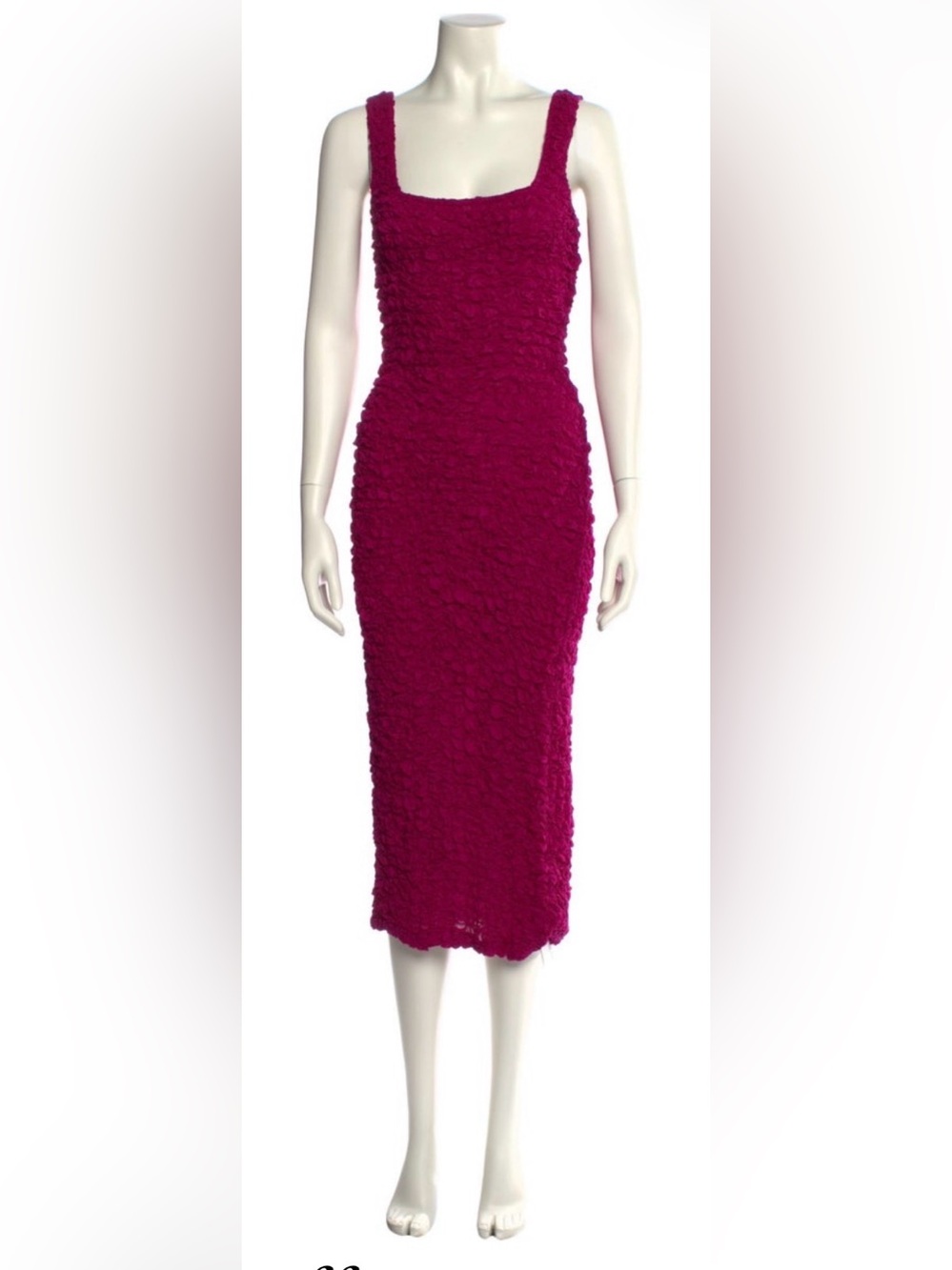 Mara Hoffman Magenta Textured Bodycon Midi Dress